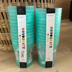 Novogratz home unicorn plastic cups kids birthday party treat cups blue x 24